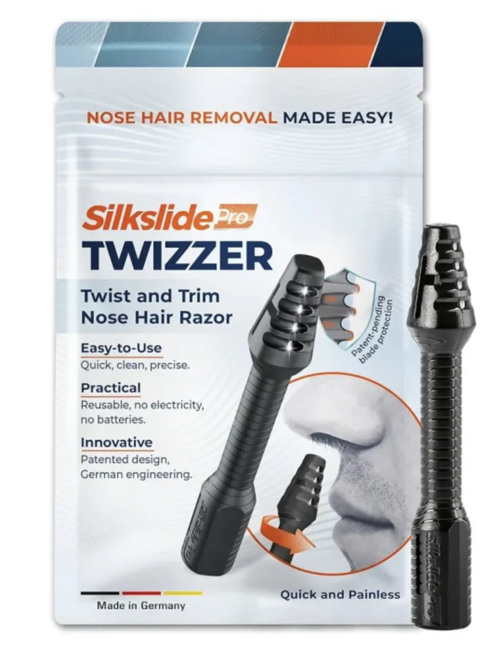 SILKSLIDE Pro TWIZZER – Twist & Trim Nasenhaar-Rasierer