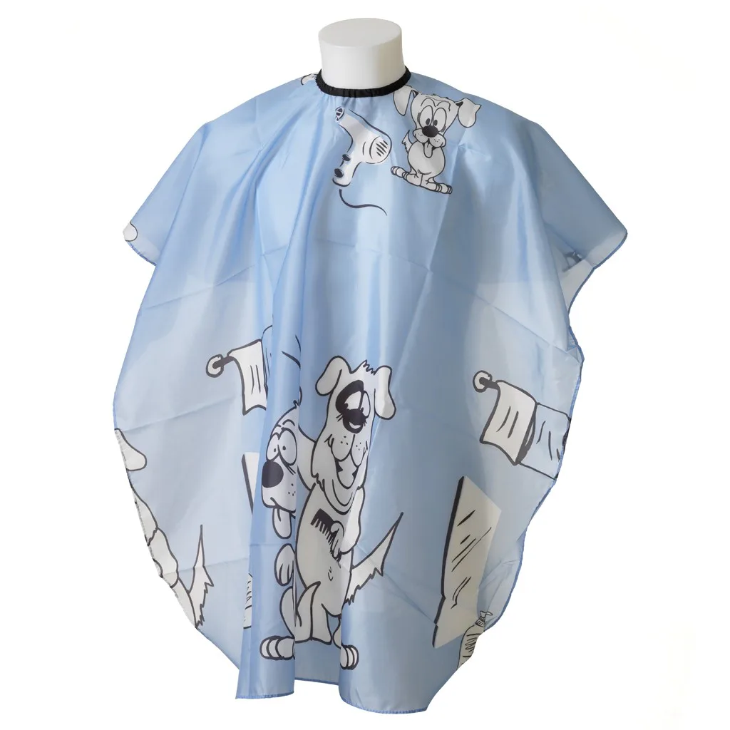 Kinderfriseur Regenmantel Doggy Blue