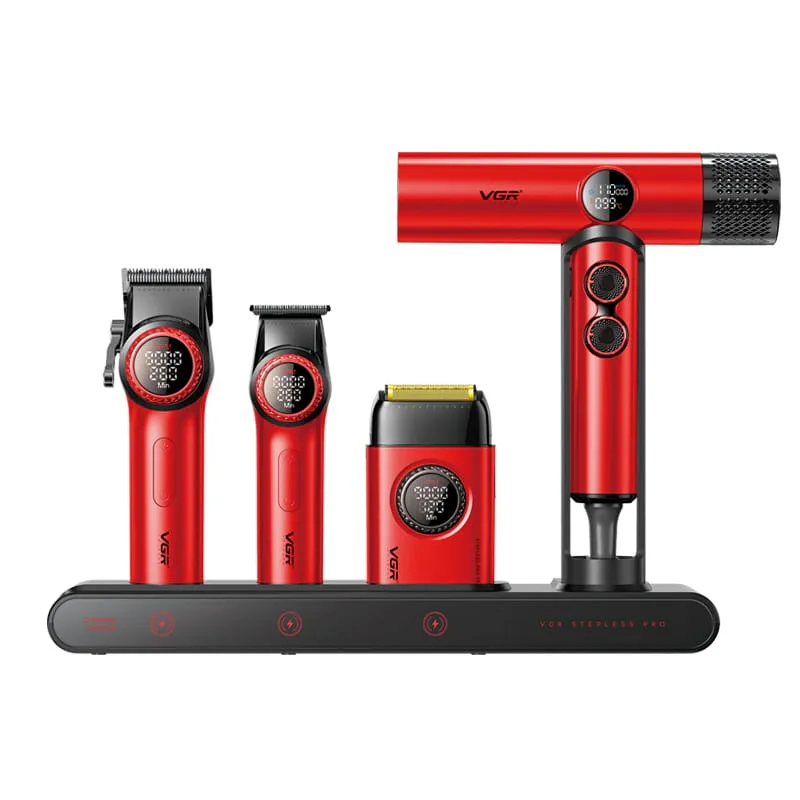 Haarschneideset VGR VOYAGER Stepless Pro 4in1 – rot