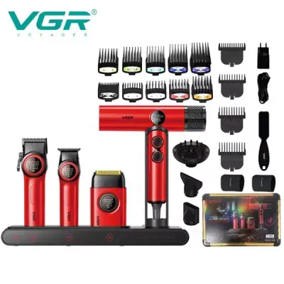 Haarschneideset VGR VOYAGER Stepless Pro 4in1 – rot - Bild 2