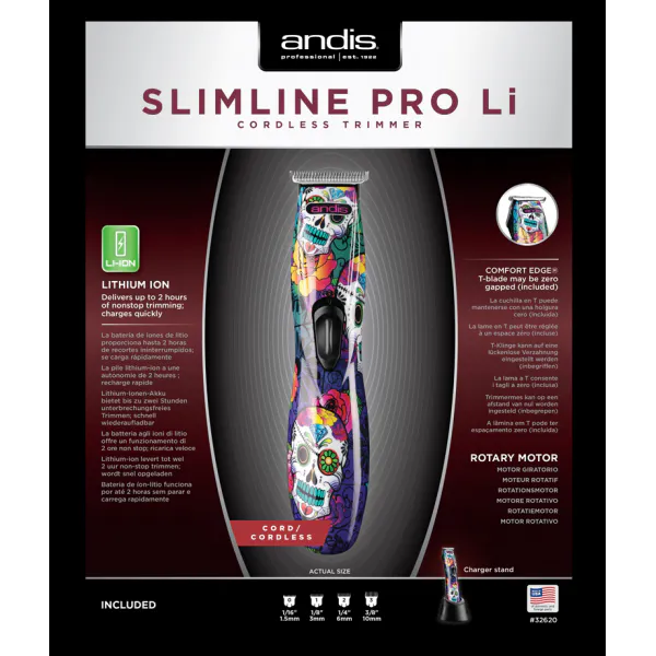 Andis Slimline Pro Li T-Klinge - Schädeldesign - Bild 4